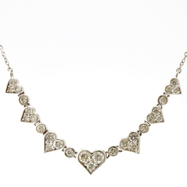 k18 ホワイトゴールド ハート ネックレス K18ホワイトゴールドハート