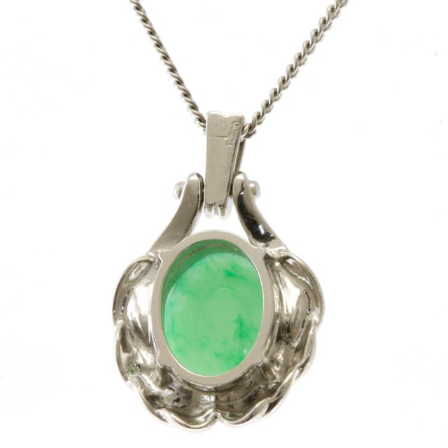 翡翠 ひすい ネックレス プラチナ Pt850 Pt900 ヒスイ 3.03ct ダイヤモンド 0.63ct 鑑付 本物保証 超美品 ノーブランド No brand ネックレス 鑑別書 Pt850 プラチナ Pt900 ヒスイ 翡翠 レディース 中古