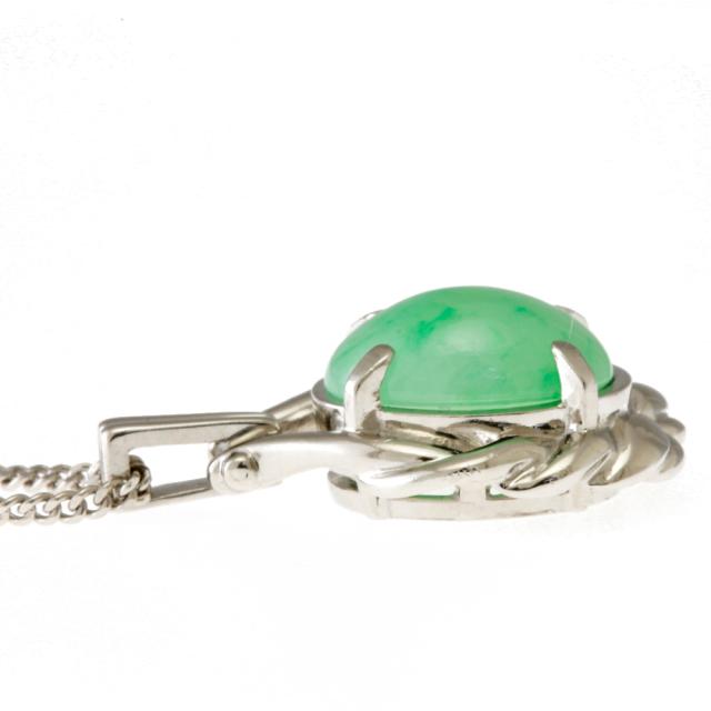 翡翠 ひすい ネックレス プラチナ Pt850 Pt900 ヒスイ 3.03ct ダイヤモンド 0.63ct 鑑付 本物保証 超美品 ノーブランド No brand ネックレス 鑑別書 Pt850 プラチナ Pt900 ヒスイ 翡翠 レディース 中古