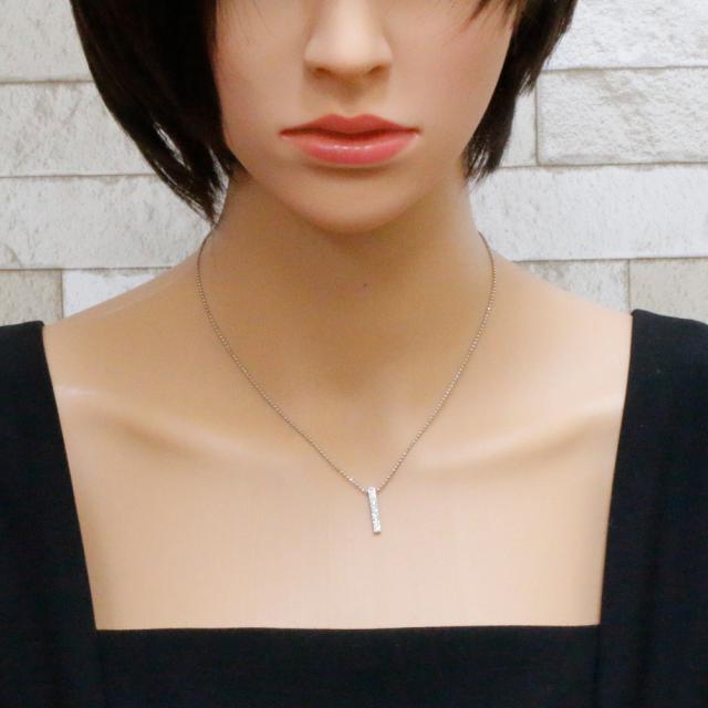 ネックレス ストレートバー Pt850 Pt900 プラチナ ダイヤモンド  