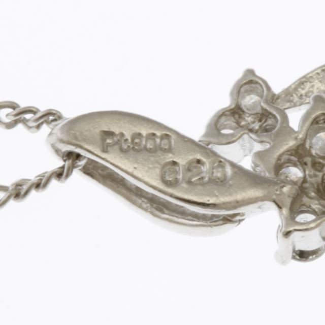 ネックレス 花 フラワー Pt850 Pt900 プラチナ ダイヤモンド 0.20ct レディース 中古 R&Kリサイクルキング_4