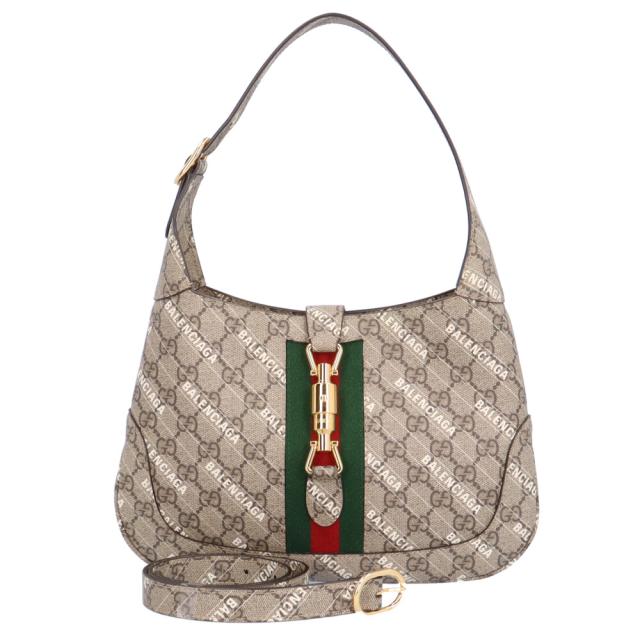 グッチ GUCCI バレンシアガ コラボ ザ ハッカー プロジェクト ショルダーバッグ GGスプリームキャンバス ベージュ レディース 中古 R&Kリサイクルキング