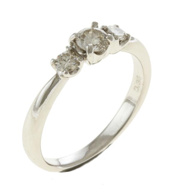 リング 指輪 9号 Pt900プラチナ ダイヤモンド 0.38ct レディース 中古 R&amp;Kリサイクルキング