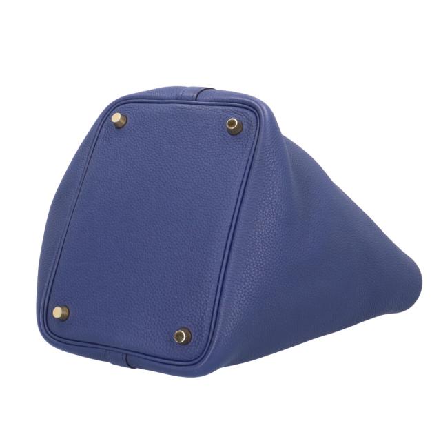 エルメス HERMES ピコタンロックPM ハンドバッグ トゴ ブルー