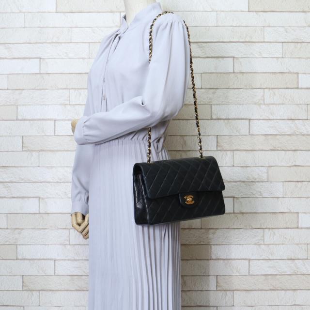 シャネル CHANEL チェーン マトラッセ ショルダーバッグ ラムスキン