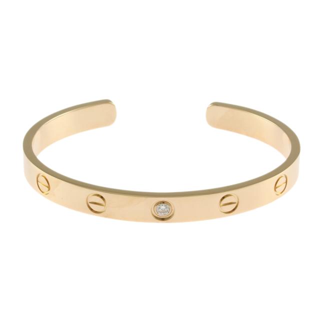 カルティエ CARTIER ラブ オープン バングル 18金 K18イエローゴールド ダイヤモンド レディース 中古 R&Kリサイクルキング