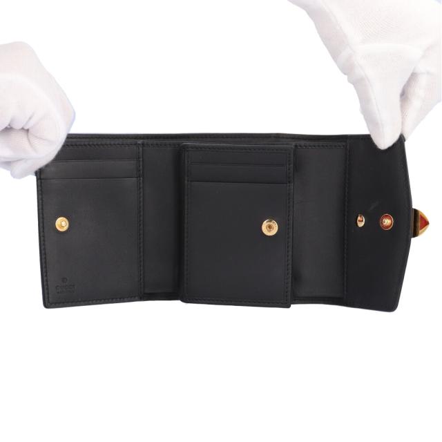 グッチ シルヴィ シェリーライン 三つ折り財布 レザー 476081 レディース GUCCI  中古  R&amp;Kリサイクルキング_4