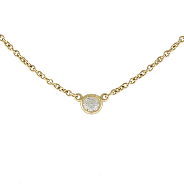 Tiffany バイザヤード　イエローゴールドネックレス TIFFANY&Co. ティファニー バイザヤード 約0.12ct ネックレス 18