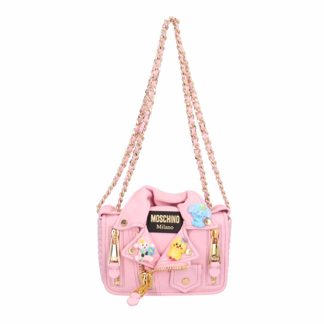 モスキーノ バイカー ショルダーバッグ レザー ピンク レディース MOSCHINO 中古 R&Kリサイクルキング