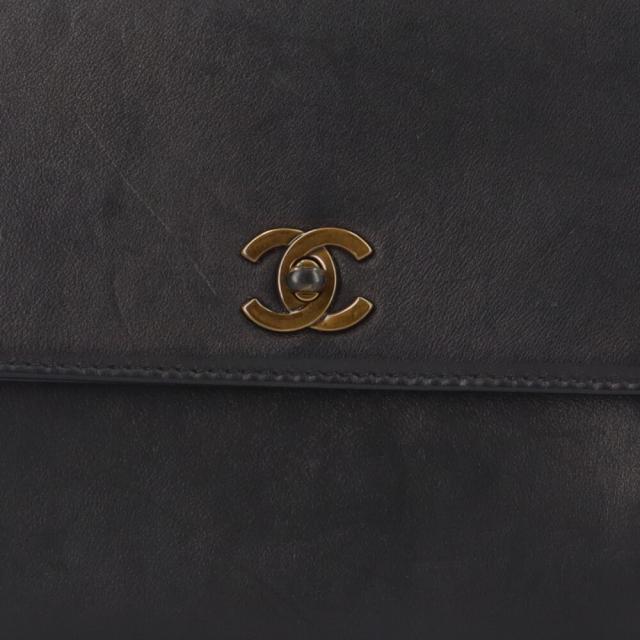 シャネル ショルダーバッグ レザー ブラック レディース CHANEL 中古