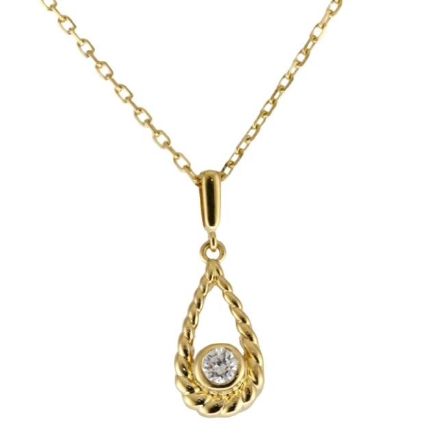 ミキモトダイヤモンドオーバル ペンダント18金WGチェーン