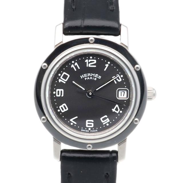 HERMES◆クリッパー/クォーツ腕時計/アナログ/ステンレス/ホワイト/シルバー ◇エルメス HERMES◇クリッパー クォーツ 腕時計 メンズ ウォッチ