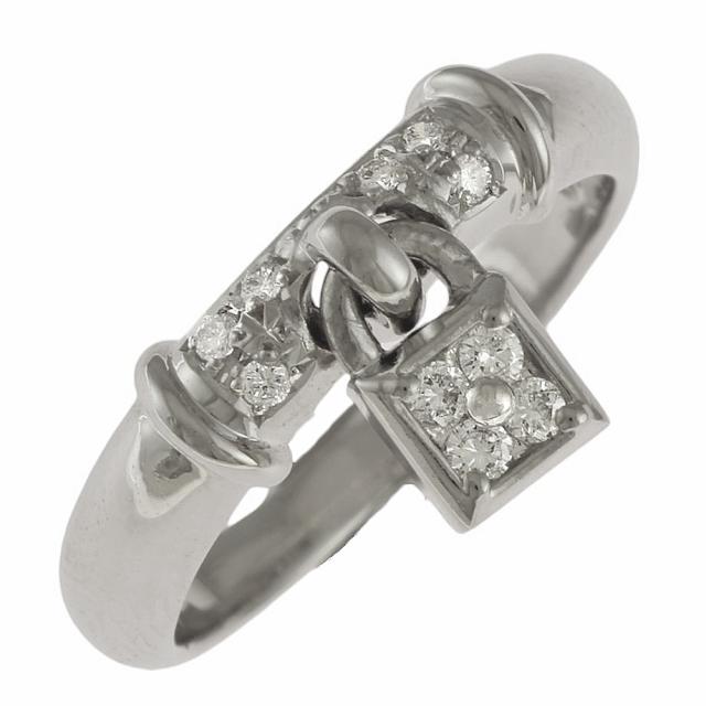 南京錠 リング 指輪 9号 Pt900プラチナ ダイヤモンド 0.11ct レディース 中古 R&Kリサイクルキング