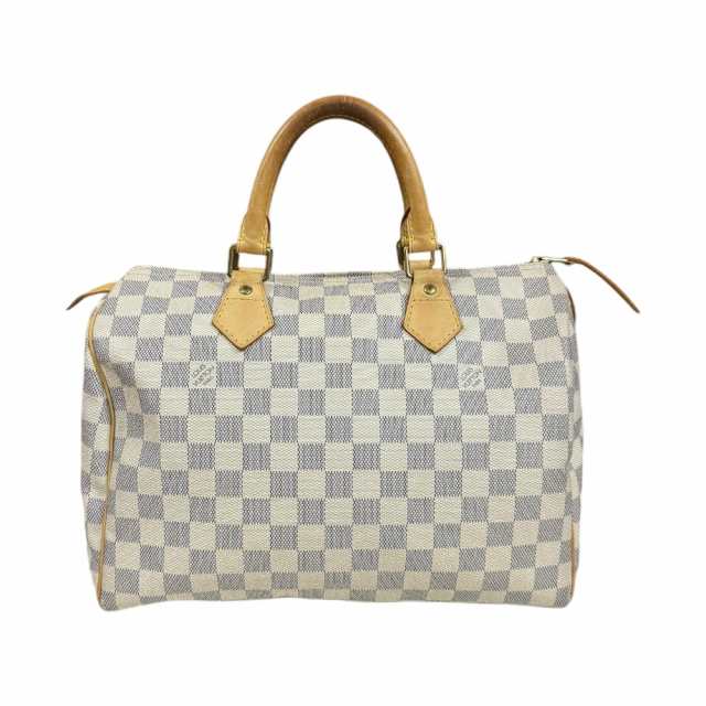 ルイヴィトン スピーディ30 ダミエアズール ハンドバッグ ダミエアズールキャンバス N41533 ホワイト レディース LOUIS VUITTON 中古 R