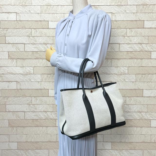エルメス ガーデンパーティPM ハンドバッグ レザー ブラック レディース HERMES  中古  R&amp;Kリサイクルキング_1