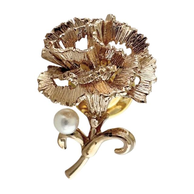 ミキモト ブローチ 18金 K18イエローゴールド パール レディース  