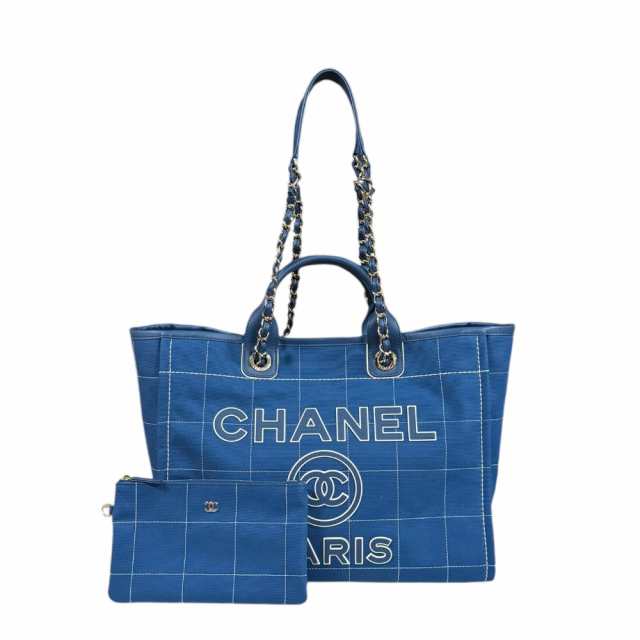 シャネル ドーヴィルGM ショルダーバッグ キャンバス A66941 ブルー レディース CHANEL  中古  R&Kリサイクルキングの通販は