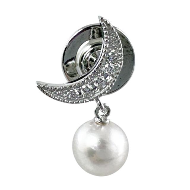 ミキモト ブローチ 18金 K18ホワイトゴールド アコヤパール レディース MIKIMOTO 中古 R&Kリサイクルキング