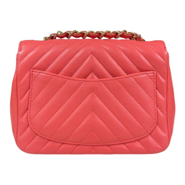 シャネル Vステッチ ショルダーバッグ レザー ピンク レディース CHANEL  中古  R&amp;Kリサイクルキング_2