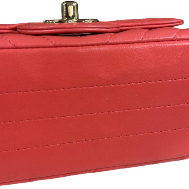 シャネル Vステッチ ショルダーバッグ レザー ピンク レディース CHANEL  中古  R&amp;Kリサイクルキング_6