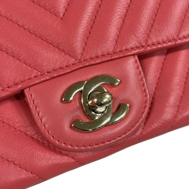 シャネル Vステッチ ショルダーバッグ レザー ピンク レディース CHANEL  中古  R&amp;Kリサイクルキング_7