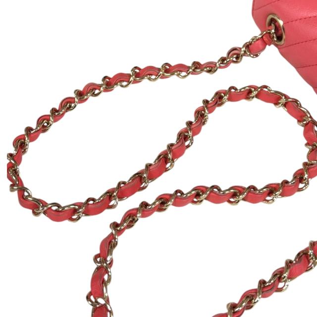 シャネル Vステッチ ショルダーバッグ レザー ピンク レディース CHANEL  中古  R&amp;Kリサイクルキング_8