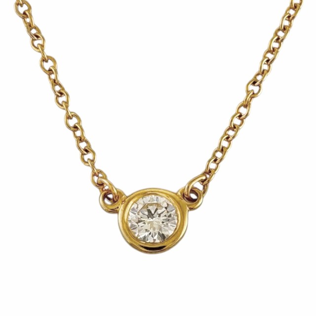 ティファニー バイザヤード 約0.12ct ネックレス 18金 K18イエローゴールド ダイヤモンド レディース TIFFANY&Co.  中古  R&Kリサイクルキングの通販は