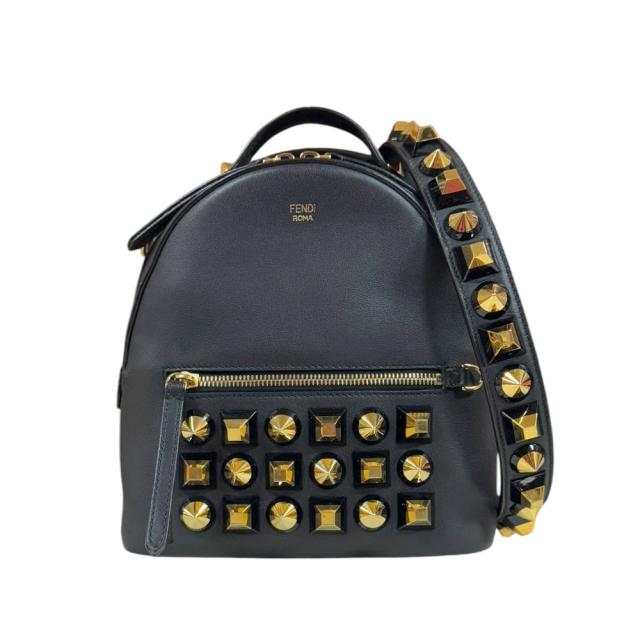 フェンディ ボルサヴィットドルチェスタッズ ショルダーバッグ レザー 8BT281 ブラック レディース FENDI  中古  R&Kリサイクルキング
