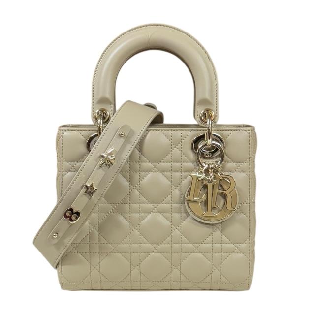 ディオール レディディオール スモール カナージュ ショルダーバッグ レザー M05380CEA.39U ベージュ レディース Dior  中古 R&Kリサイクルキングの通販は