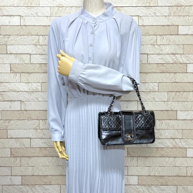 シャネル ラグジュアリー ショルダーバッグ パテントレザー ブラック