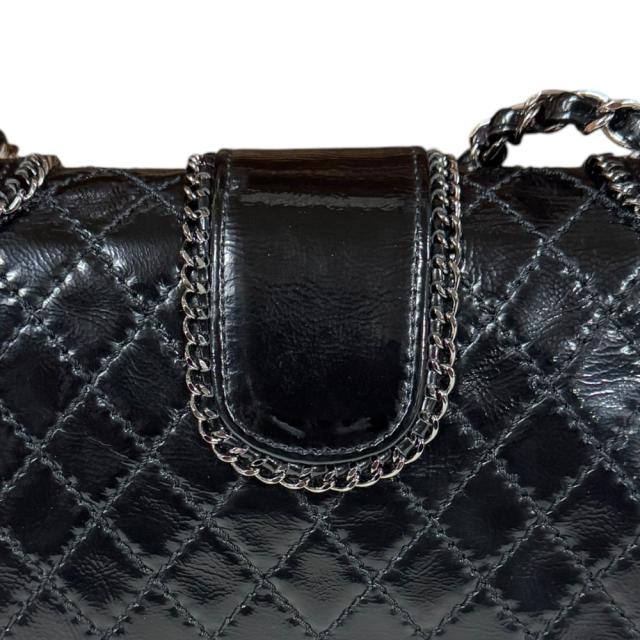 シャネル ラグジュアリー ショルダーバッグ パテントレザー ブラック
