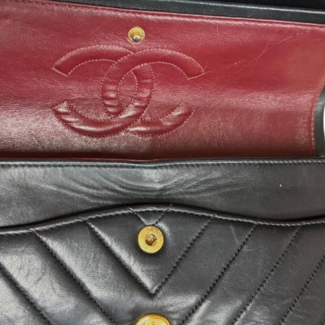 シャネル Vステッチ ショルダーバッグ ラムスキン ブラック レディース CHANEL  中古 R&amp;Kリサイクルキング_9