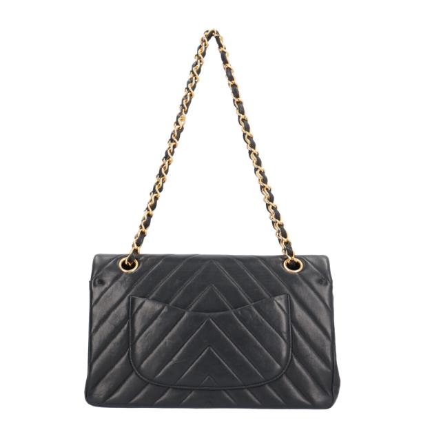 シャネル Vステッチ ショルダーバッグ ラムスキン ブラック レディース CHANEL  中古 R&amp;Kリサイクルキング_2