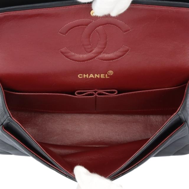 シャネル Vステッチ ショルダーバッグ ラムスキン ブラック レディース CHANEL  中古 R&amp;Kリサイクルキング_5
