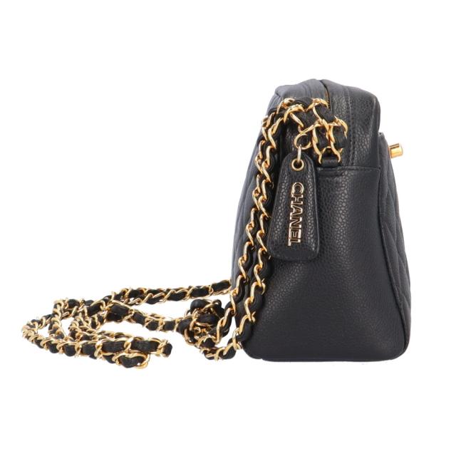 シャネル マトラッセ ショルダーバッグ キャビアスキン ブラック