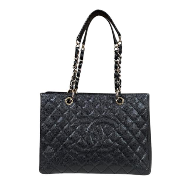 シャネル GSTトート マトラッセ ショルダーバッグ キャビアスキン A50995 ブラック レディース CHANEL  中古 R&Kリサイクルキング