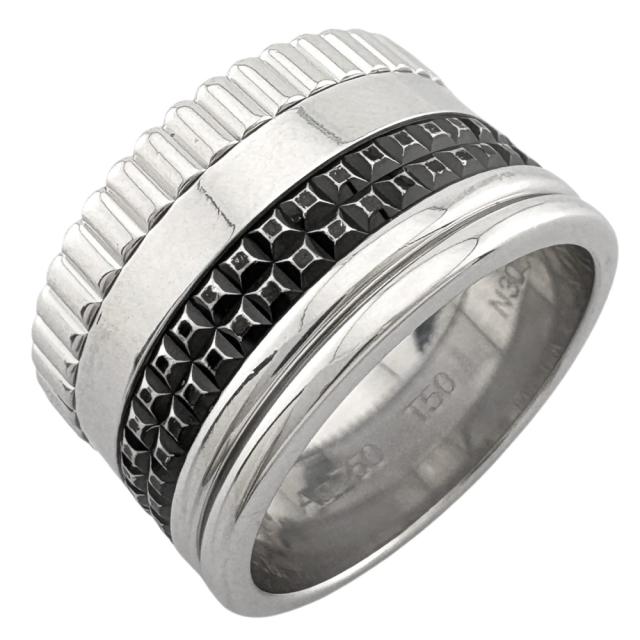 ブシュロン キャトルブラックラージ リング 指輪 10号 18金 K18ホワイトゴールド レディース Boucheron 中古 R&Kリサイクルキング