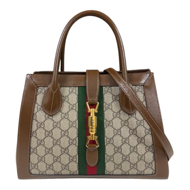 グッチ ミディアムトート ジャッキー　1961 ショルダーバッグ GGスプリームキャンバス 649016 ブラウン レディース GUCCI  中古 R&Kリサイクルキング