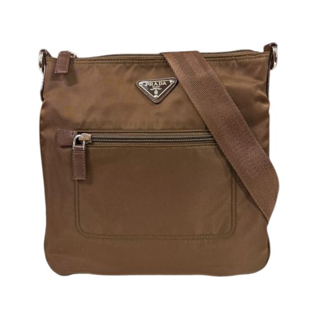 プラダ ショルダーバッグ ナイロン BT0716 ブラウン ユニセックス PRADA  中古 R&Kリサイクルキング