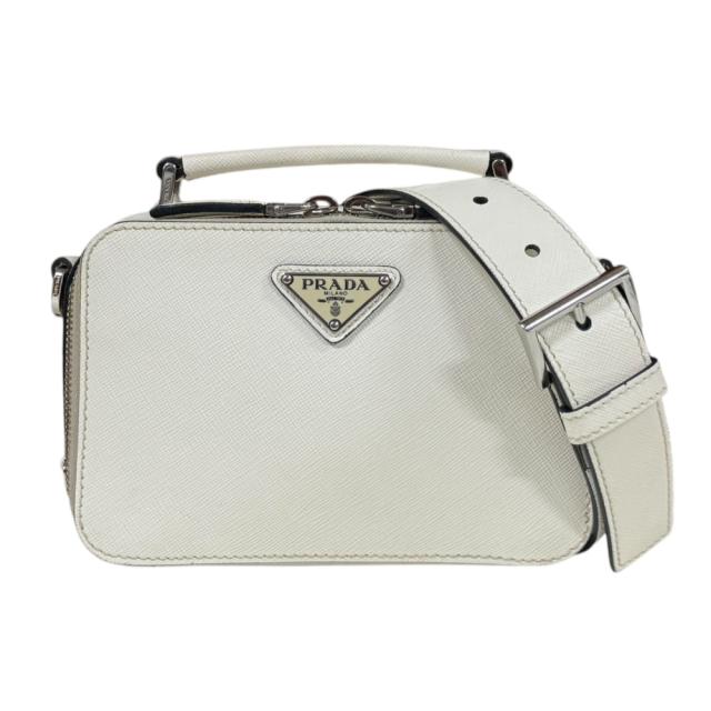 プラダ サフィアーノ ショルダーバッグ レザー ホワイト レディース PRADA 中古 R&Kリサイクルキング