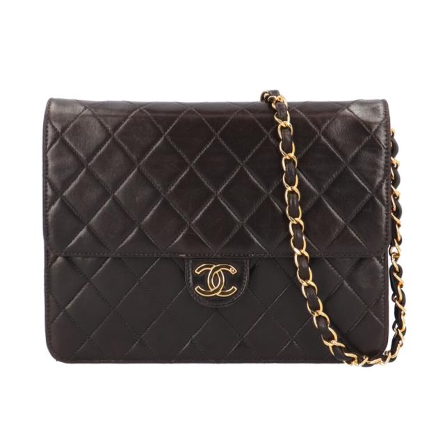 シャネル マトラッセ ショルダーバッグ ラムスキン ブラック レディース CHANEL  中古 R&Kリサイクルキング