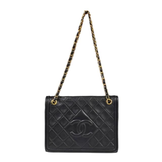 シャネル マトラッセ ショルダーバッグ ラムスキン ブラック レディース CHANEL  中古 R&Kリサイクルキング