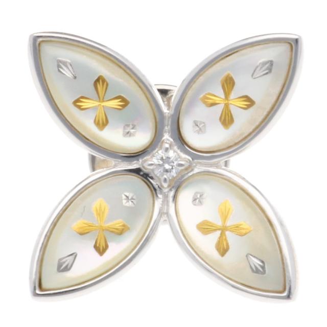 ミキモト ブローチ 18金 K18ホワイトゴールド シェル レディース MIKIMOTO 中古 R&Kリサイクルキング