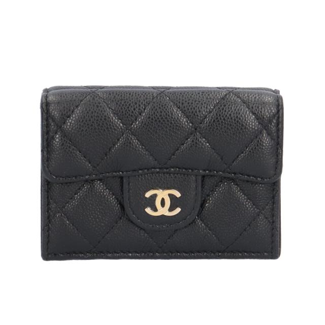 シャネル クラシックスモールウォレット 三つ折り財布 キャビアスキン AP0230 レディース CHANEL  中古 R&Kリサイクルキング