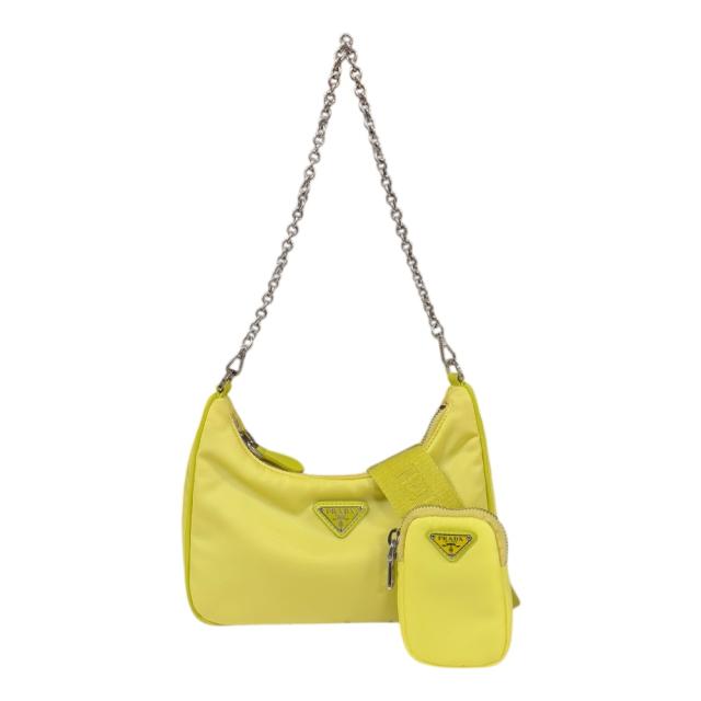 プラダ ショルダーバッグ ナイロン 1BH204 イエロー レディース PRADA  中古 R&Kリサイクルキング