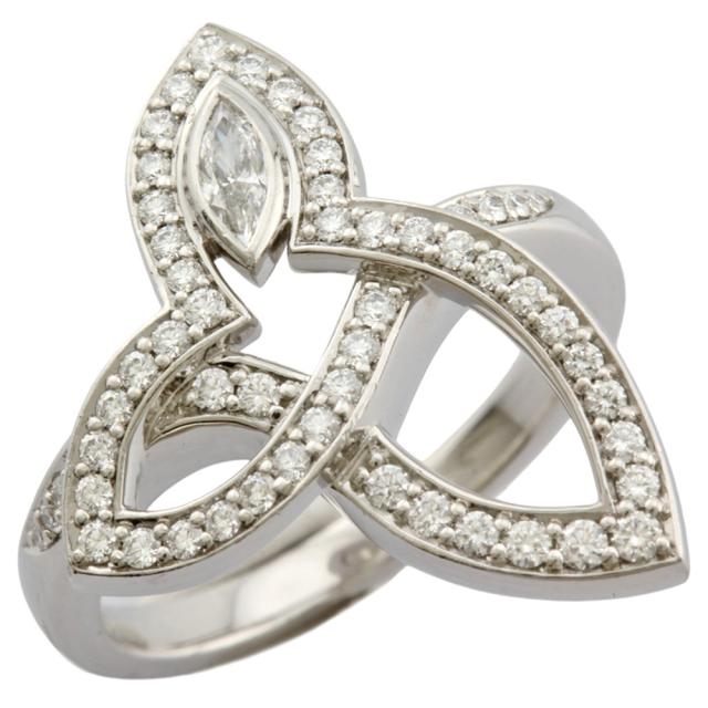 ハリーウィンストン リリークラスター リング 指輪 10.5号 Pt950プラチナ ダイヤモンド レディース HARRY WINSTON 中古 R&Kリサイクルキング