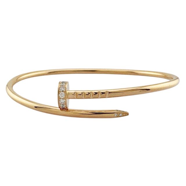カルティエ ジュストアンクル バングル 18金 K18ピンクゴールド ダイヤモンド レディース CARTIER 中古 R&Kリサイクルキング