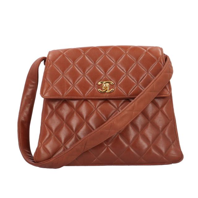 シャネル マトラッセCCココマーク ショルダーバッグ ラムスキン ブラウン レディース CHANEL  中古 R&Kリサイクルキング
