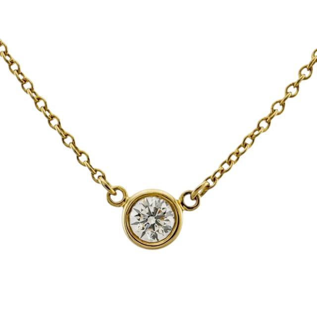 ティファニー バイザヤード 約0.14ct ネックレス 18金 K18イエローゴールド ダイヤモンド レディース TIFFANY&Co. 中古 R&Kリサイクルキング