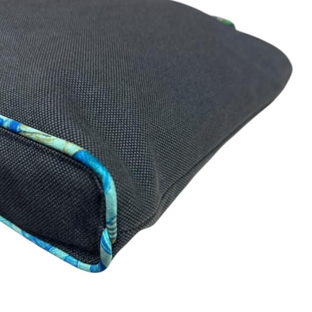 エルメス プティアッシュ ハンドバッグ キャンバス グレー レディース